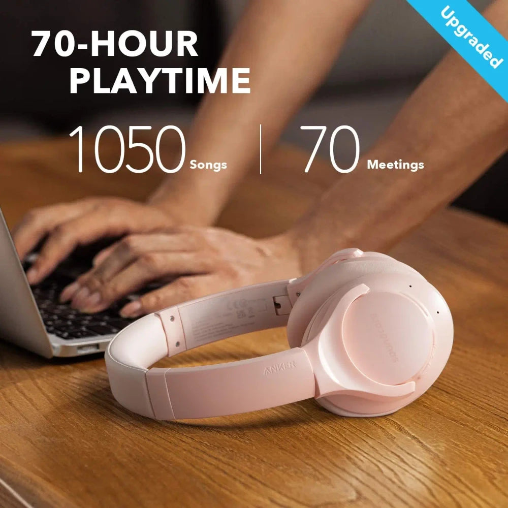 Pink Wireless Noise Cancelling Headphones