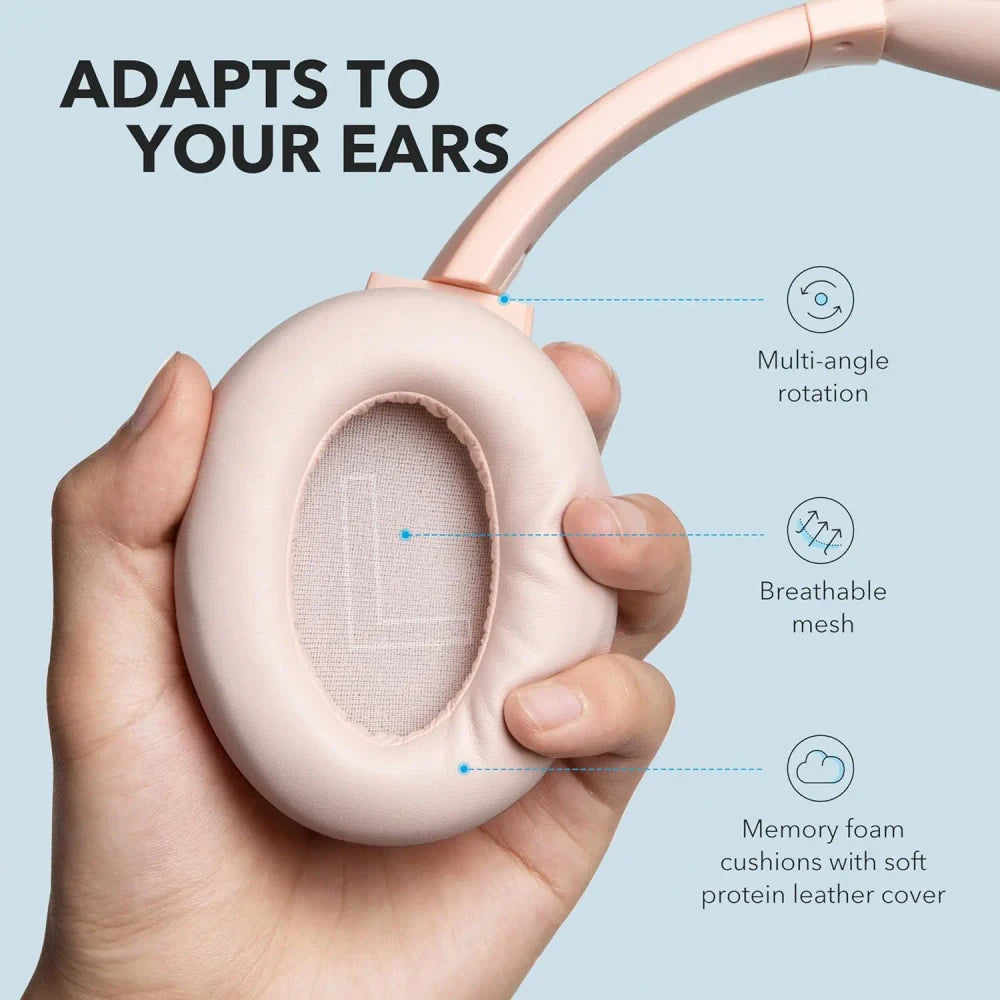 Pink Wireless Noise Cancelling Headphones