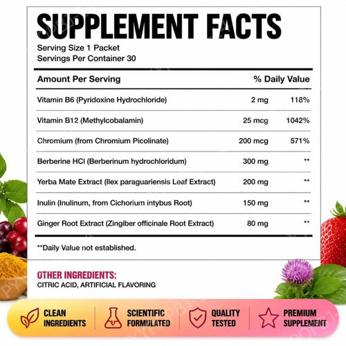 Berberine and Yerba Mate Drink Mix for Daily Weight Management