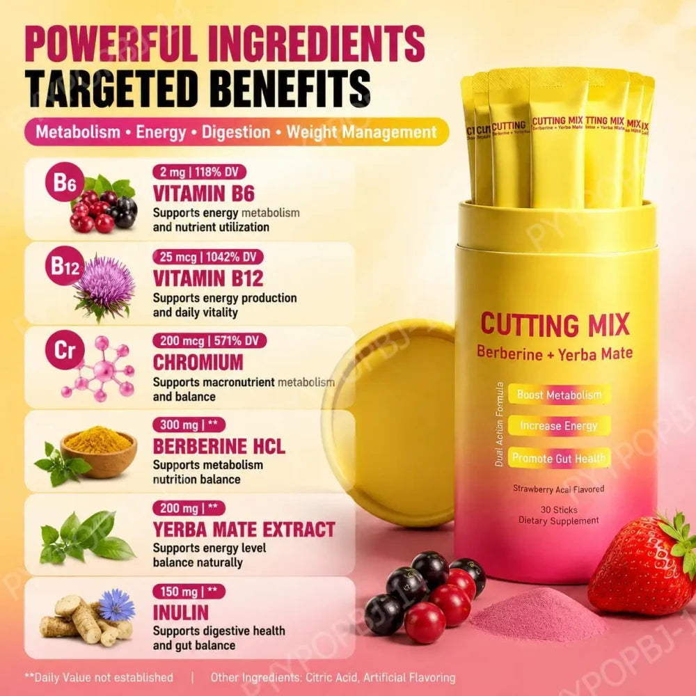 Berberine and Yerba Mate Drink Mix for Daily Weight Management