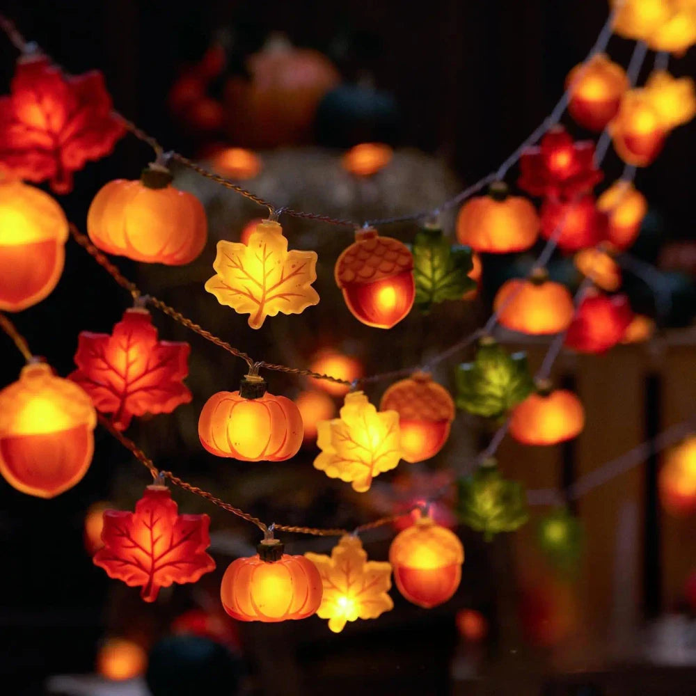 Pumpkin Maple Leaf String Light