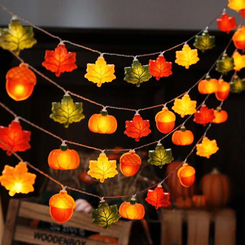 Pumpkin Maple Leaf String Light