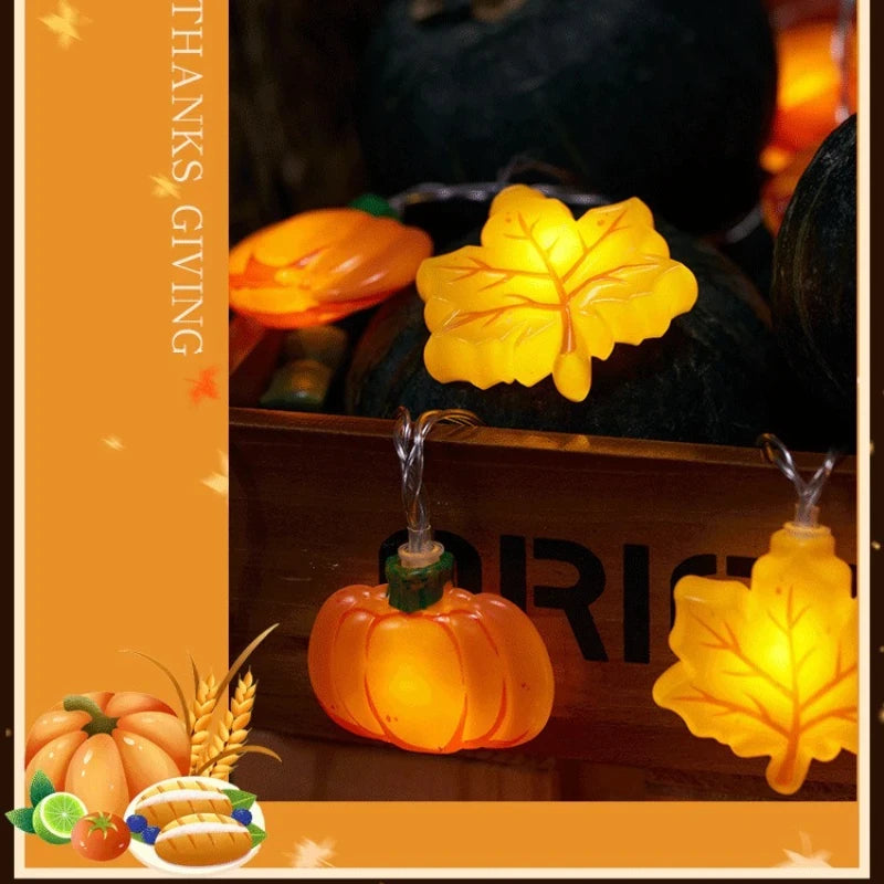 Pumpkin Maple Leaf String Light