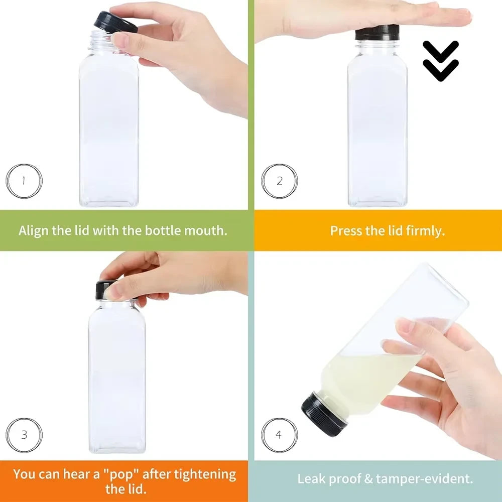 Clear Reusable Juice Bottles