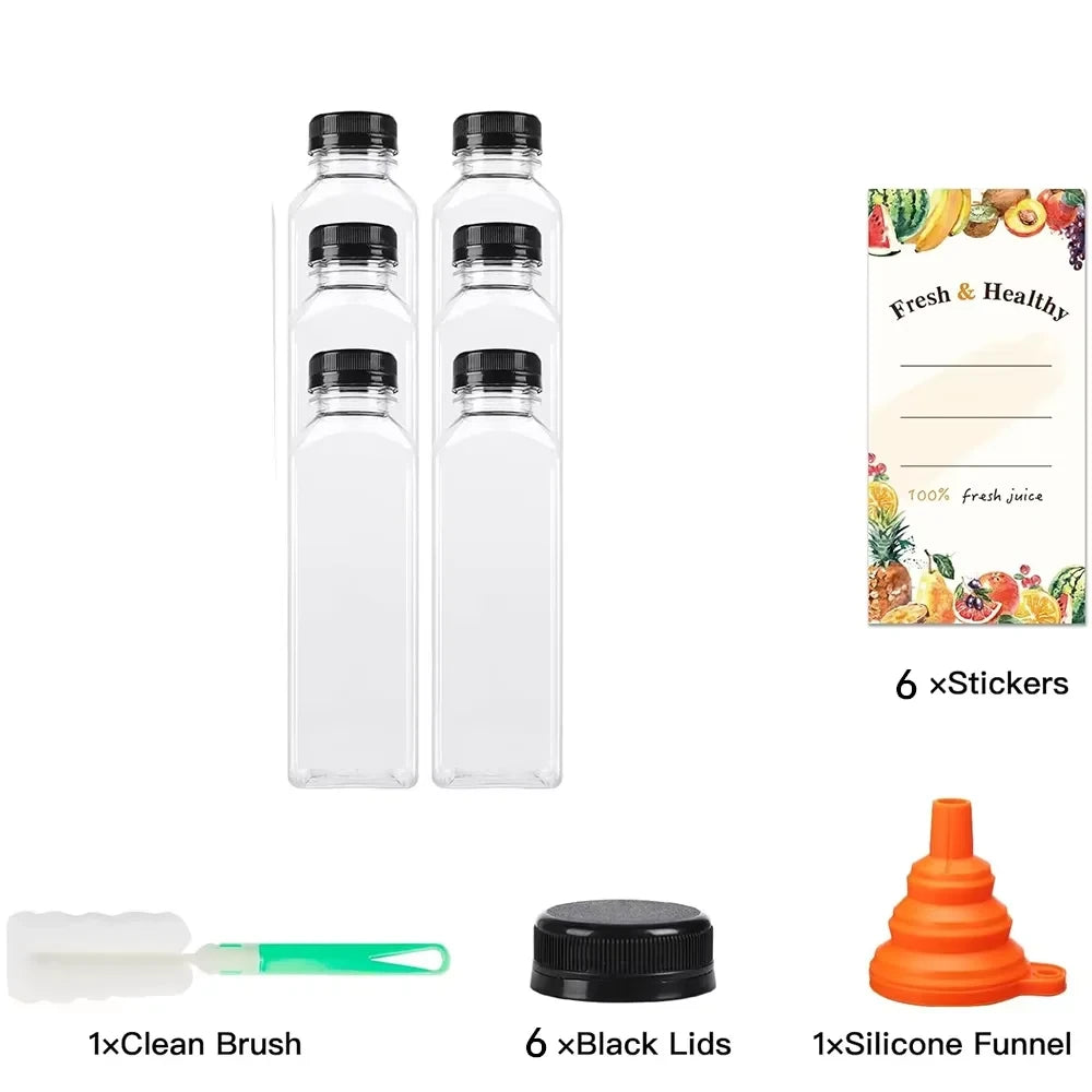 Clear Reusable Juice Bottles