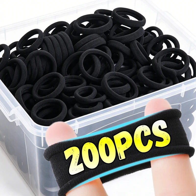 Elastic Black Hair Band Set