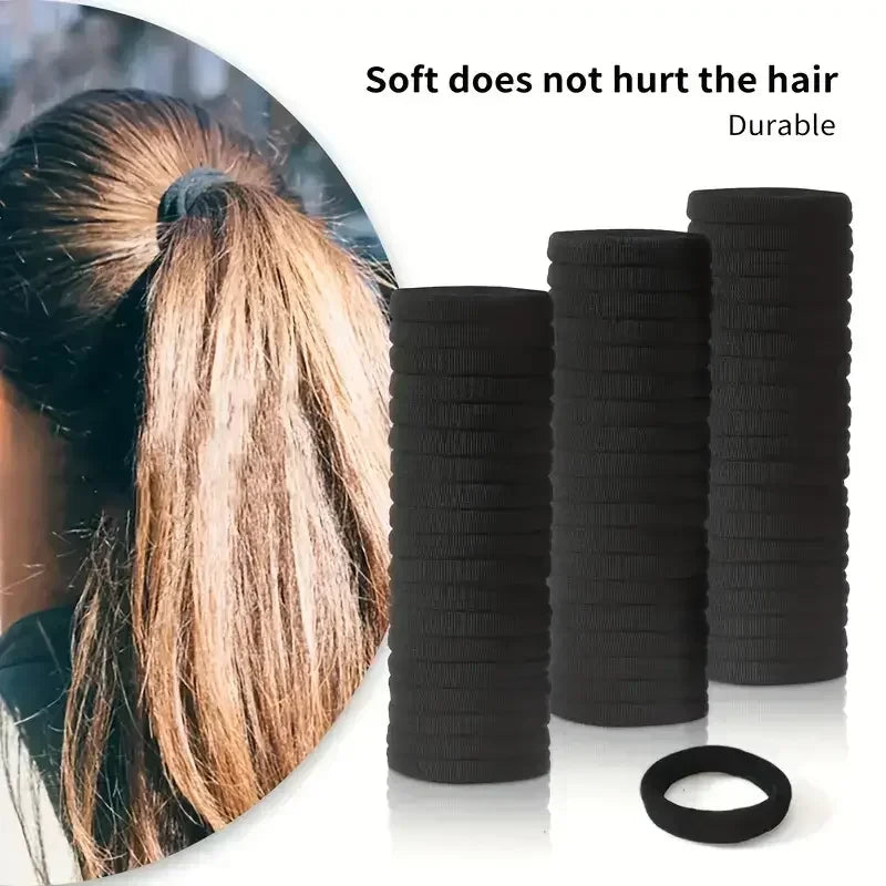 Elastic Black Hair Band Set