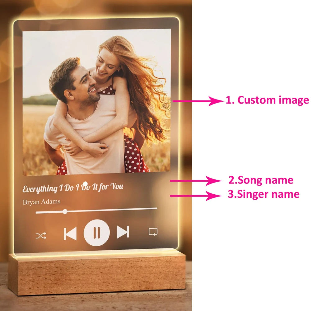 Personalized Acrylic Music Photo Plaque