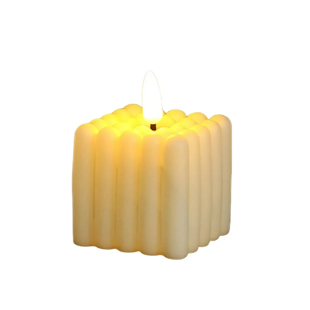 White Plastic LED Warm Light Candle