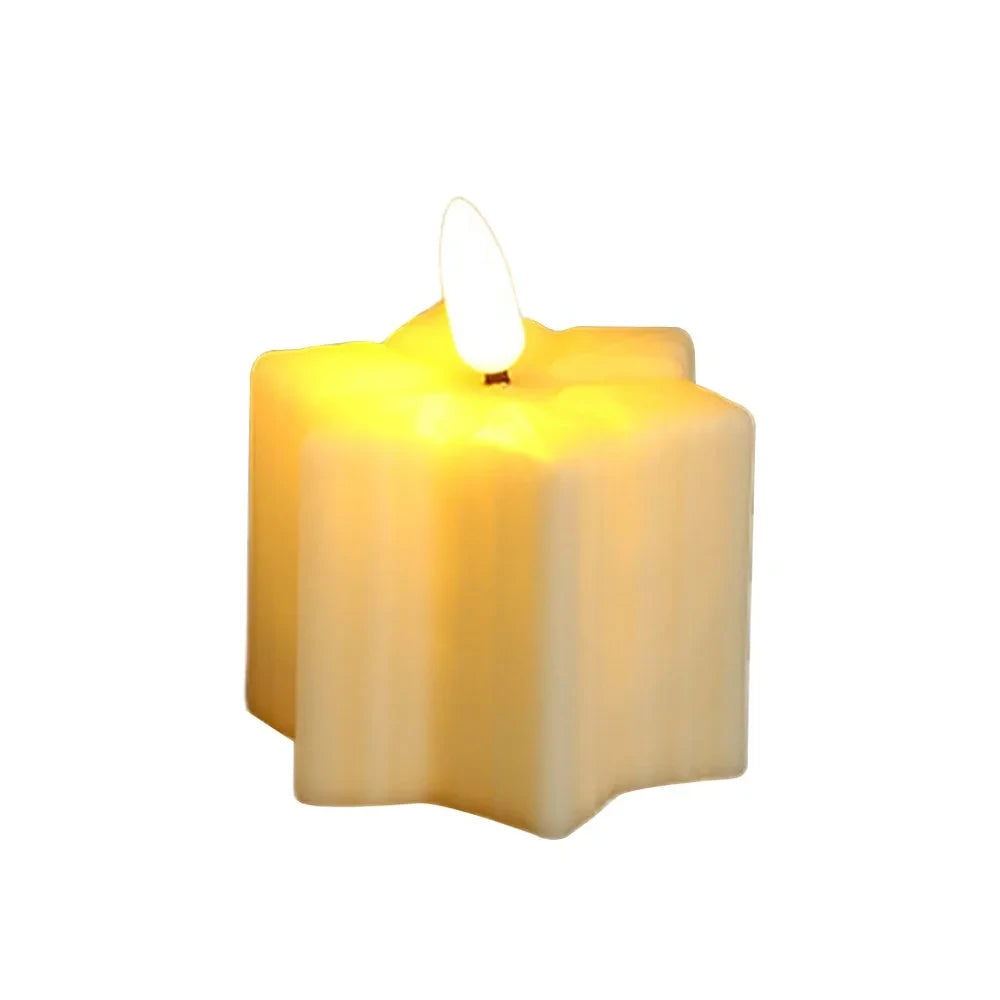 White Plastic LED Warm Light Candle