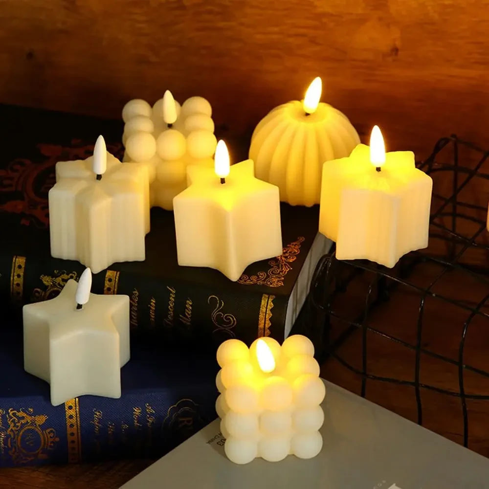 White Plastic LED Warm Light Candle