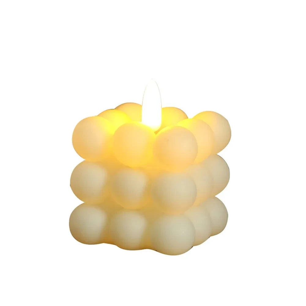 White Plastic LED Warm Light Candle