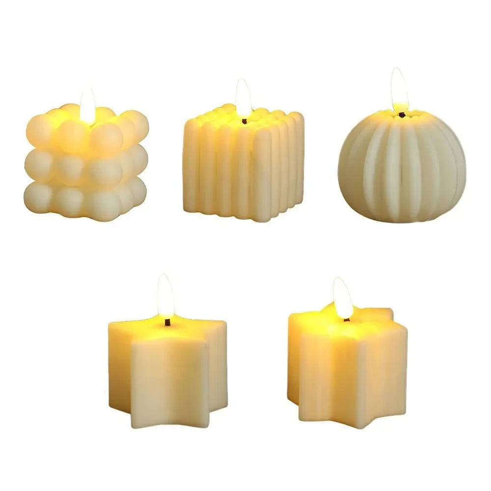 White Plastic LED Warm Light Candle