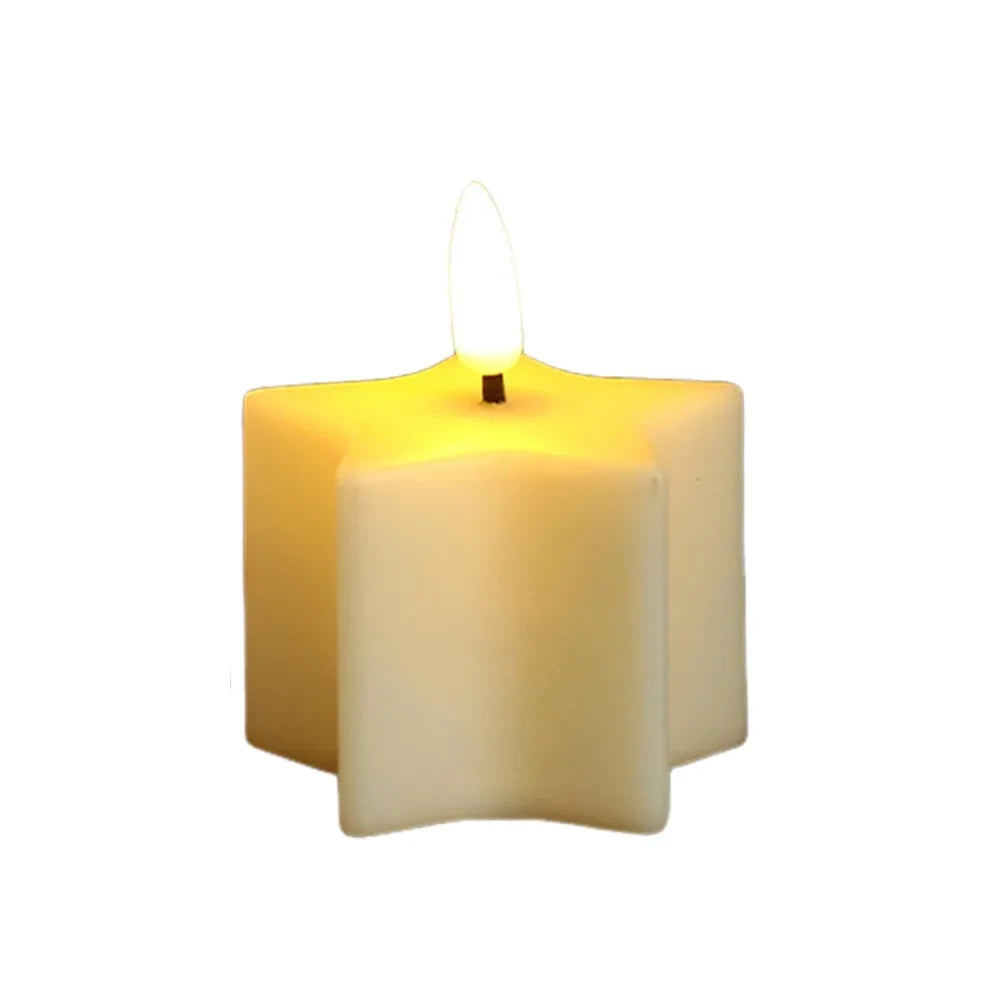 White Plastic LED Warm Light Candle