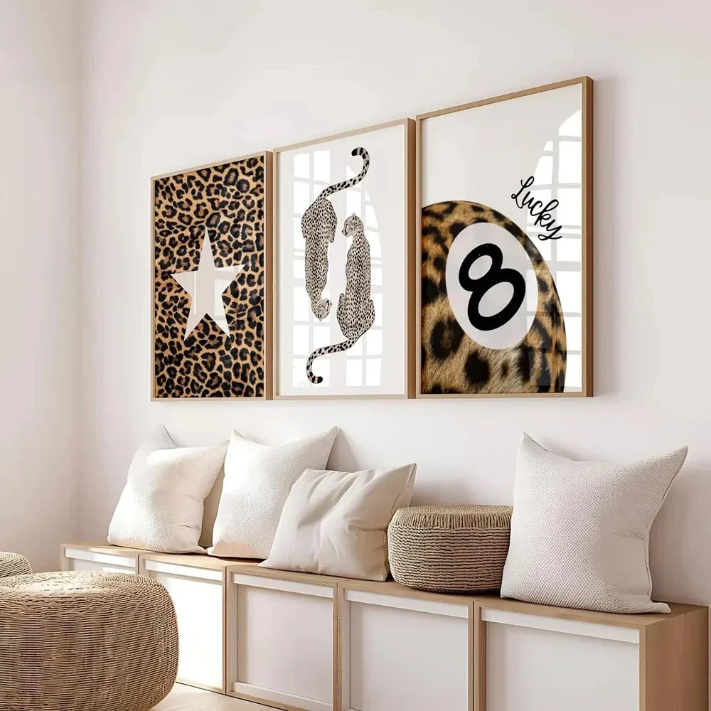 Vintage Leopard Print Wall Art