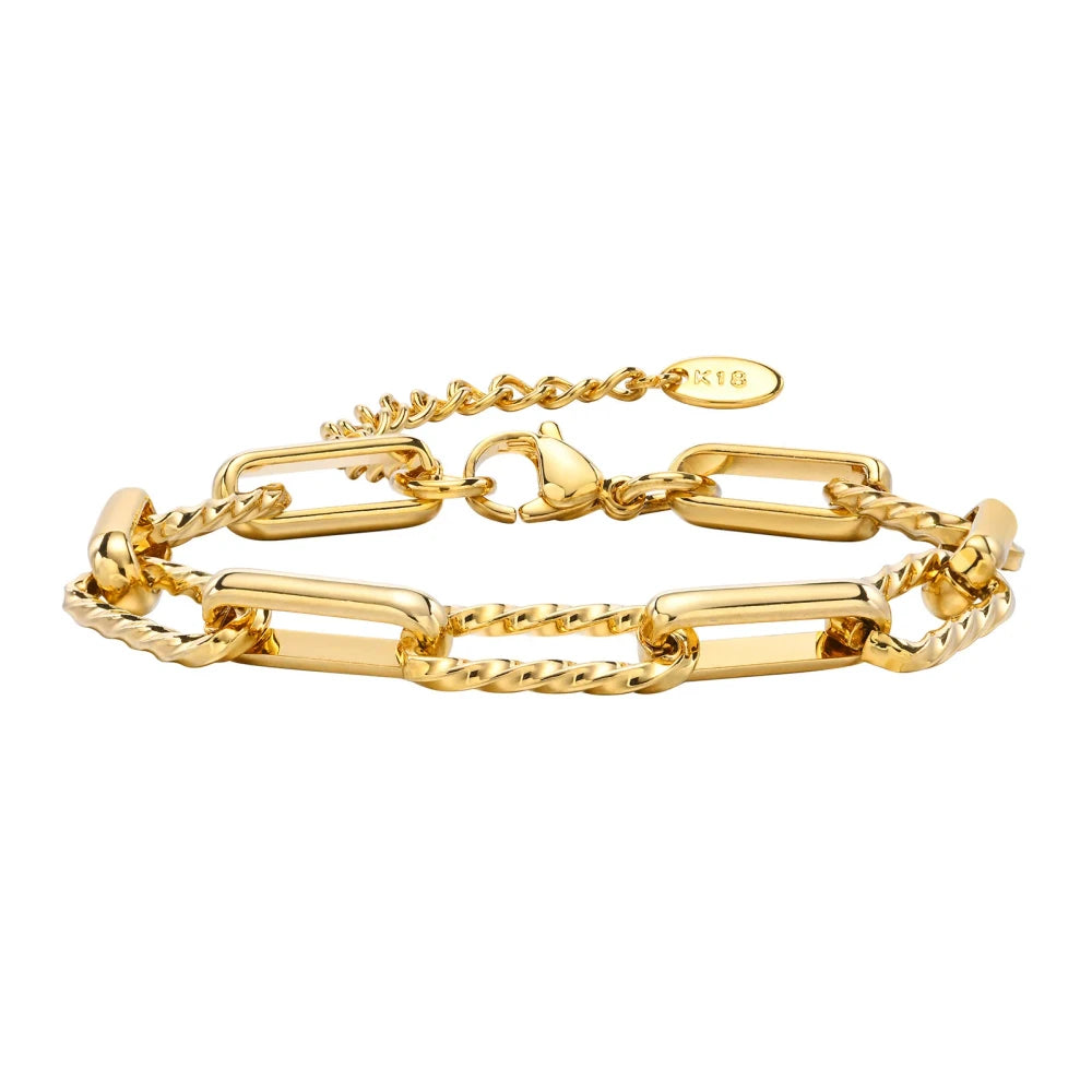 Gold Plated Paperclip Chain Bracelet