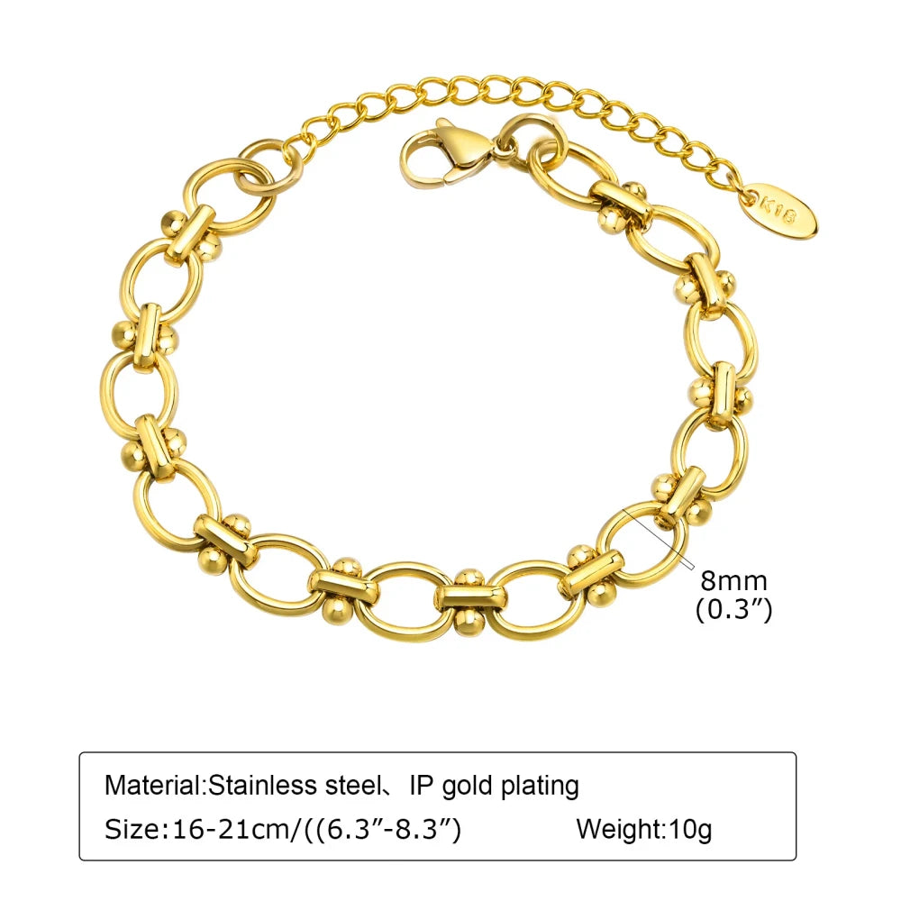Gold Plated Paperclip Chain Bracelet