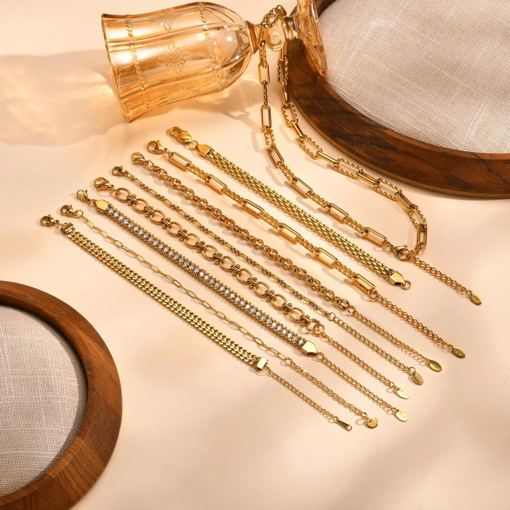 Gold Plated Paperclip Chain Bracelet