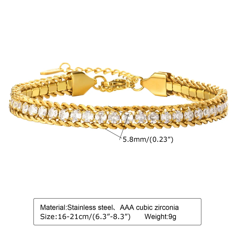Gold Plated Paperclip Chain Bracelet