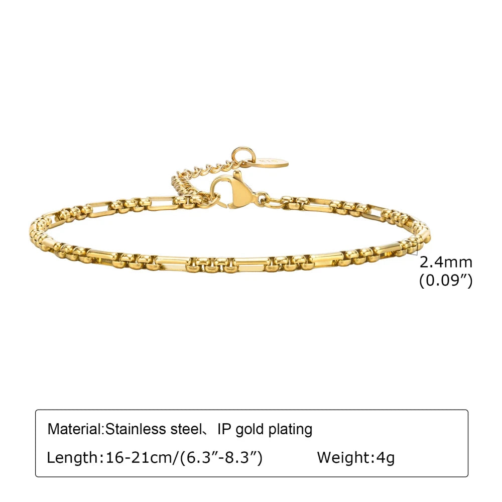 Gold Plated Paperclip Chain Bracelet