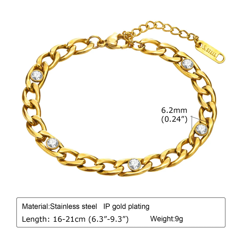 Gold Plated Paperclip Chain Bracelet