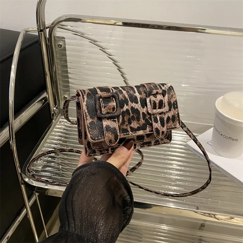 Leopard Print Shoulder Crossbody Bag