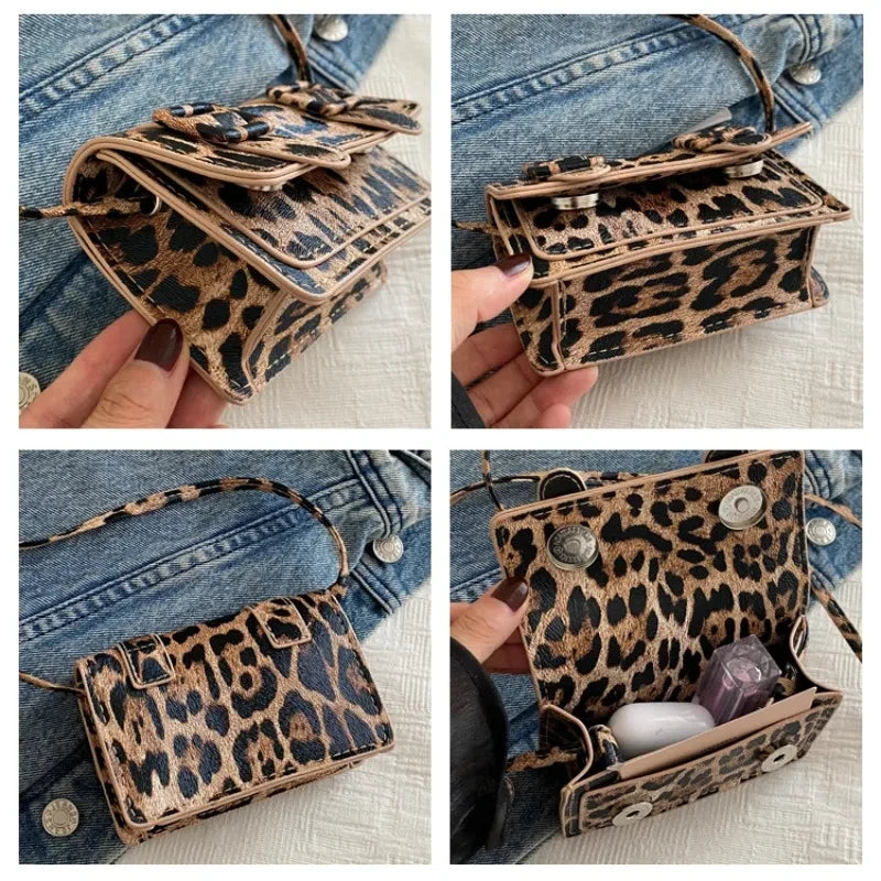 Leopard Print Shoulder Crossbody Bag