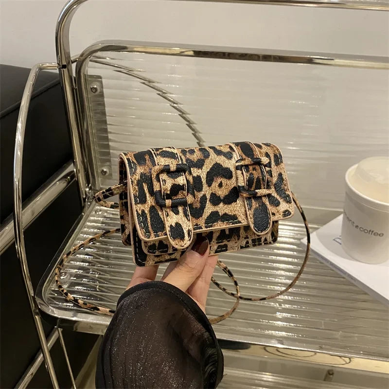 Leopard Print Shoulder Crossbody Bag