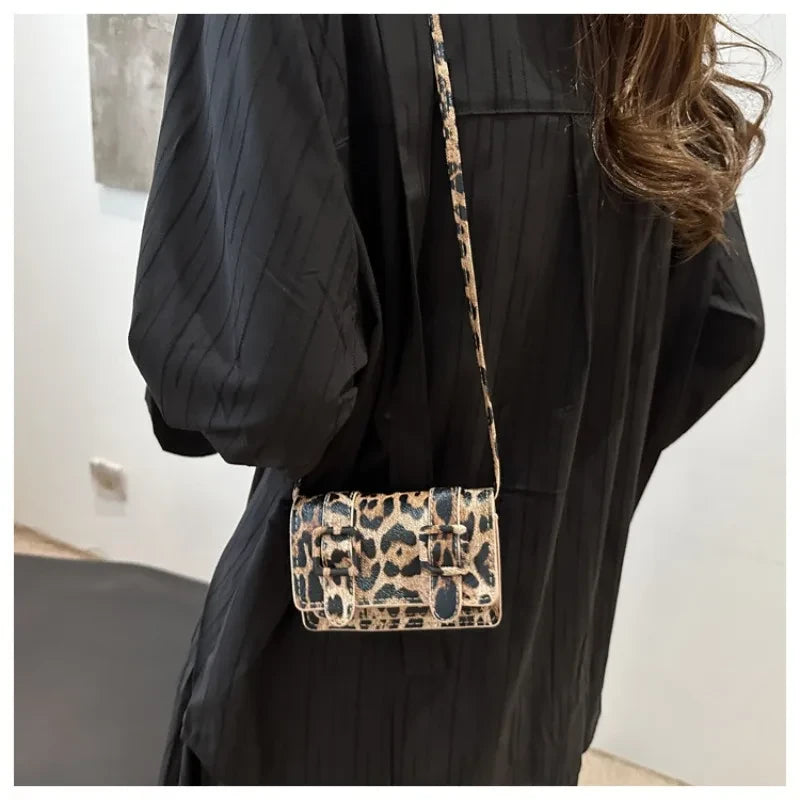 Leopard Print Shoulder Crossbody Bag