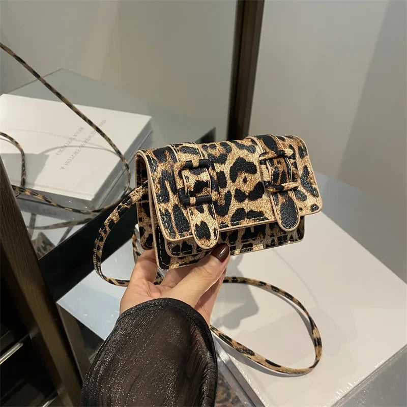 Leopard Print Shoulder Crossbody Bag
