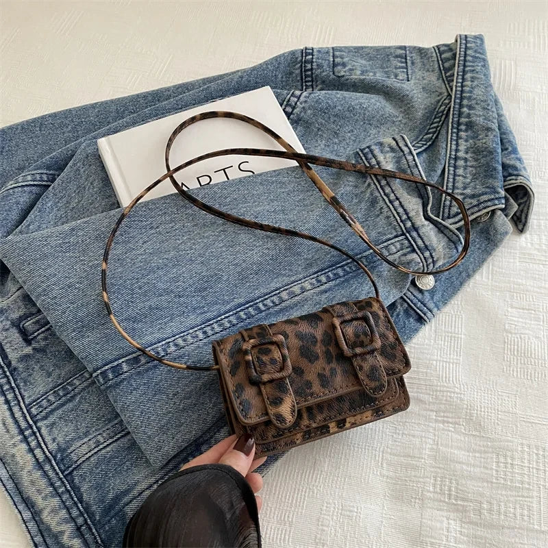 Leopard Print Shoulder Crossbody Bag