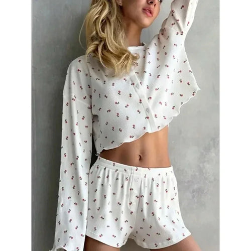 Cherry Print Pajama Set