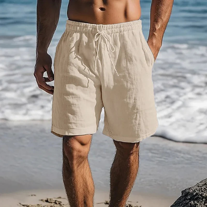Lightweight Cotton Linen Beach Shorts