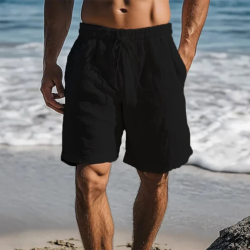 Lightweight Cotton Linen Beach Shorts