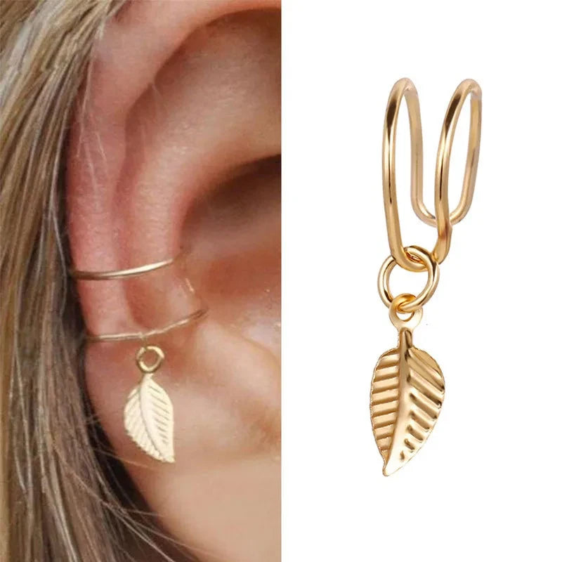 Geometric Cubic Zirconia Clip Ear Cuff
