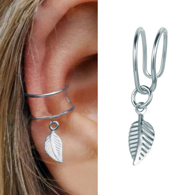 Geometric Cubic Zirconia Clip Ear Cuff