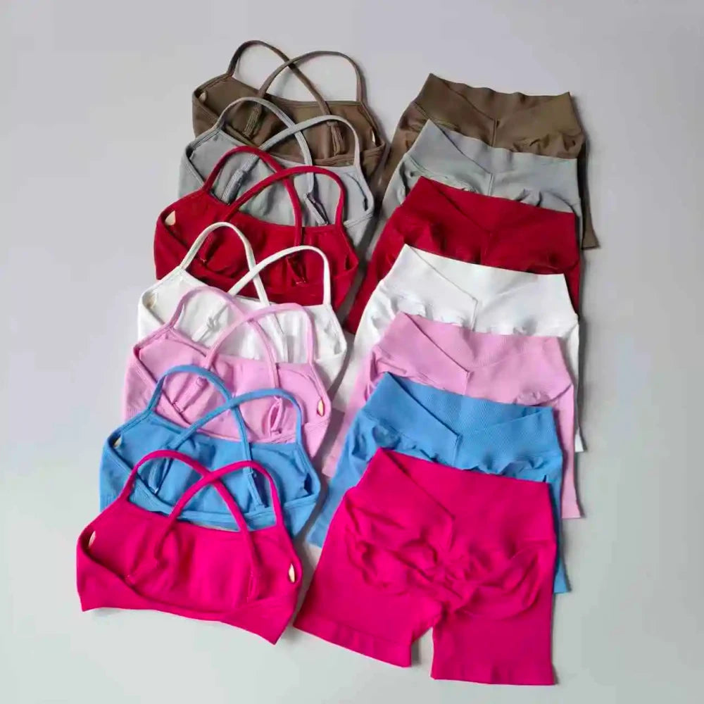 Seamless Yoga Shorts Set