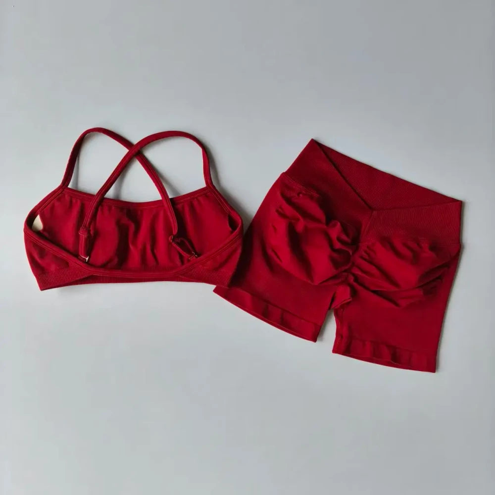 Seamless Yoga Shorts Set