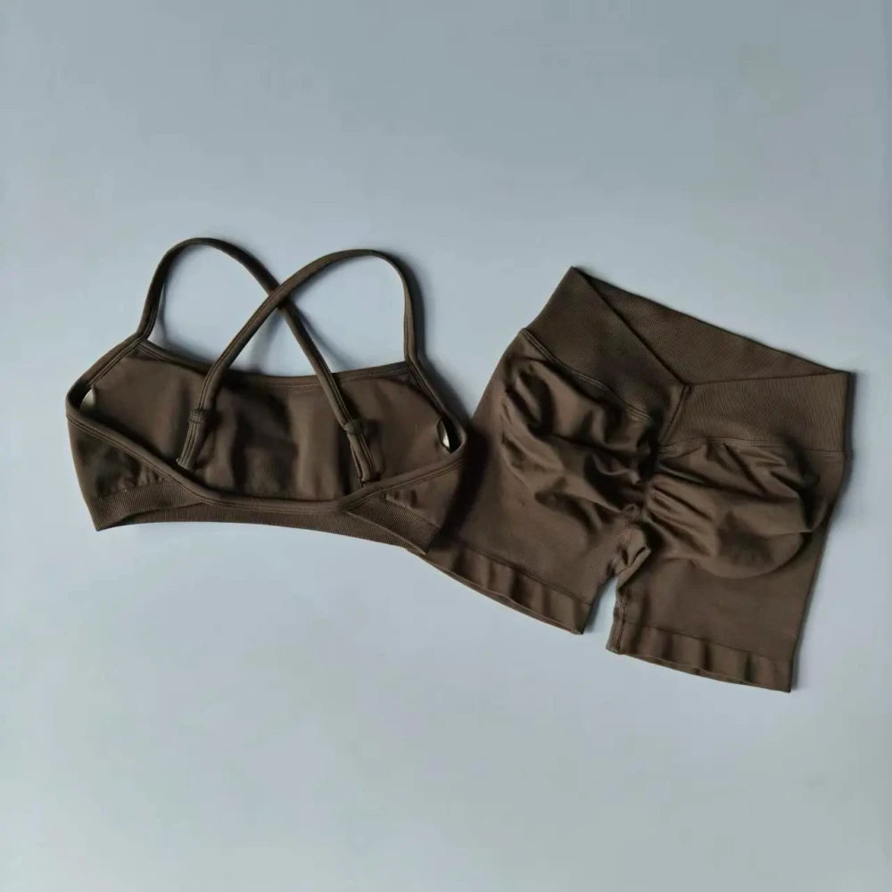 Seamless Yoga Shorts Set