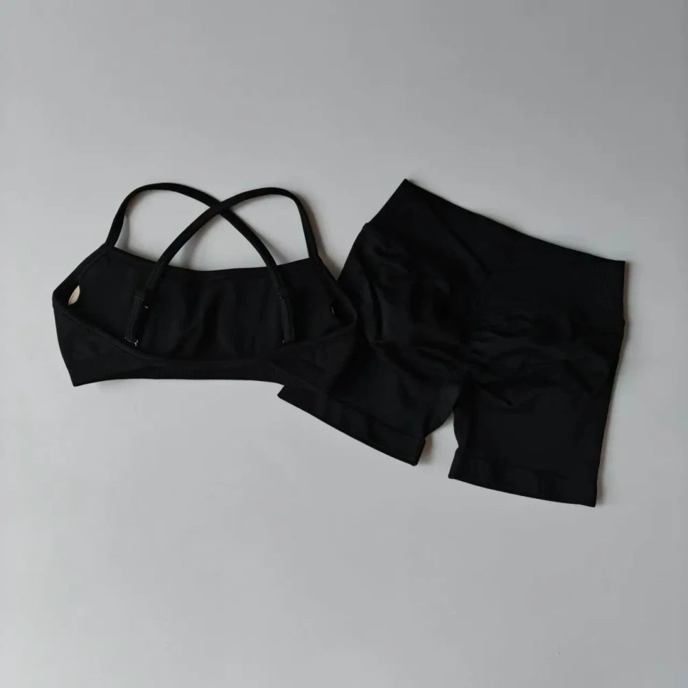 Seamless Yoga Shorts Set