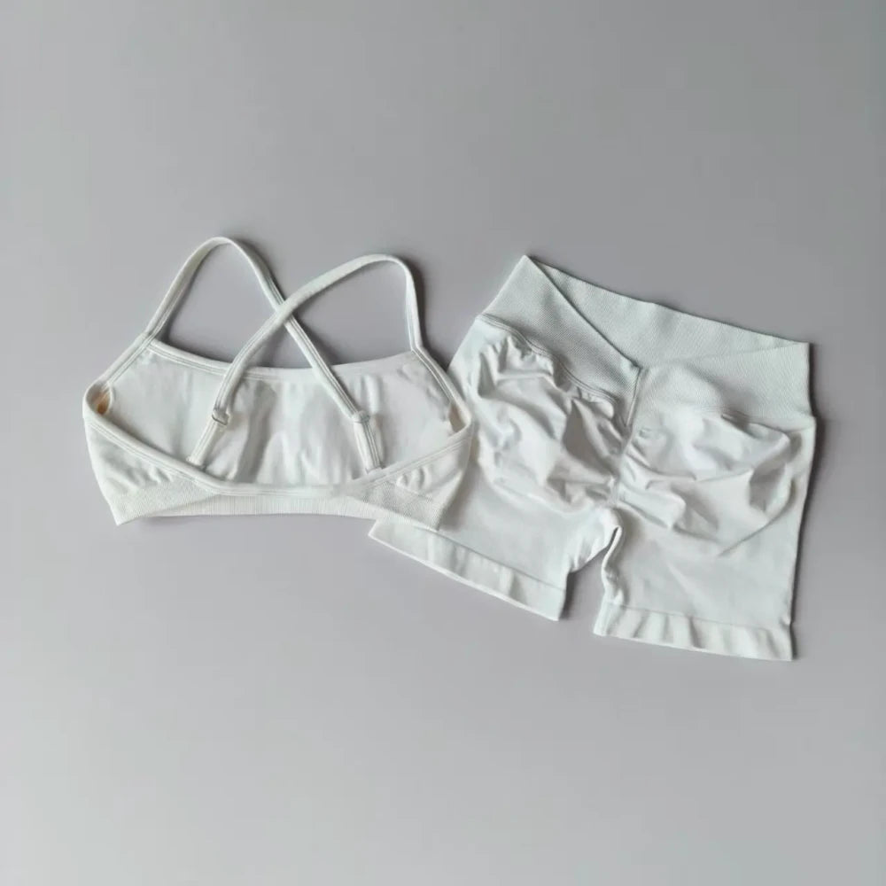 Seamless Yoga Shorts Set